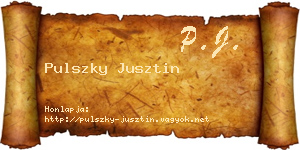 Pulszky Jusztin névjegykártya